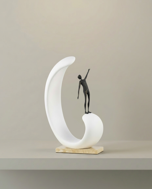 The Crescent Leap, front view on neutral background