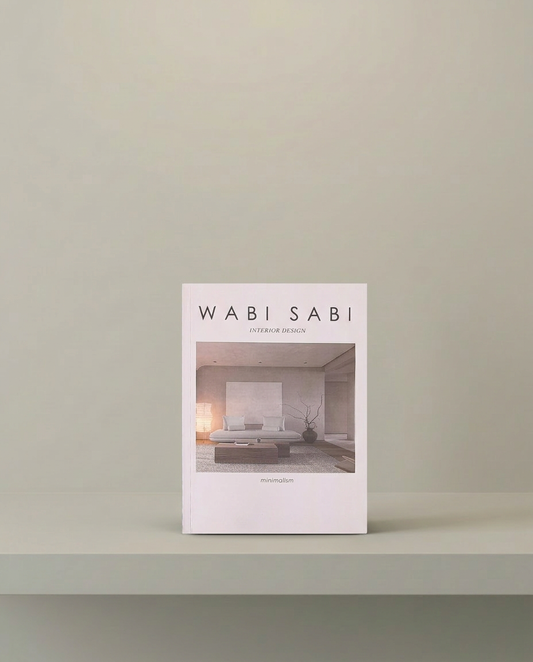 Wabi Sabi Living Book, front view on neutral background
