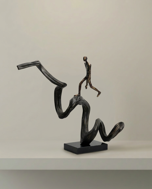 Wave Rider Sculpture, front view on neutral background