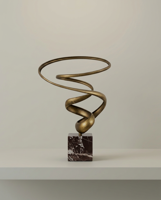 Zuri Abstract Sculpture, front view on neutral background