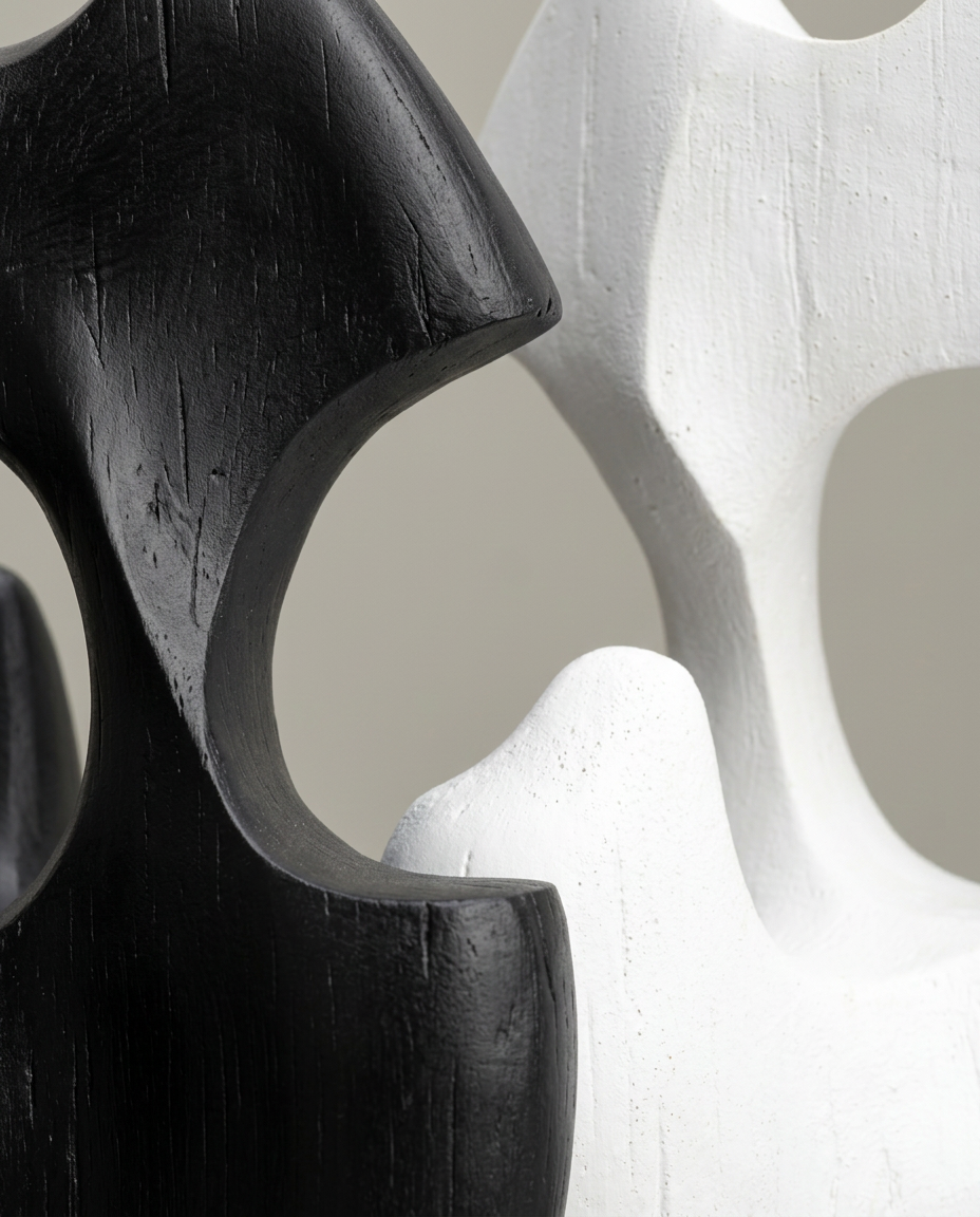 Abstract Sculptures, close-up detail showing texture and material