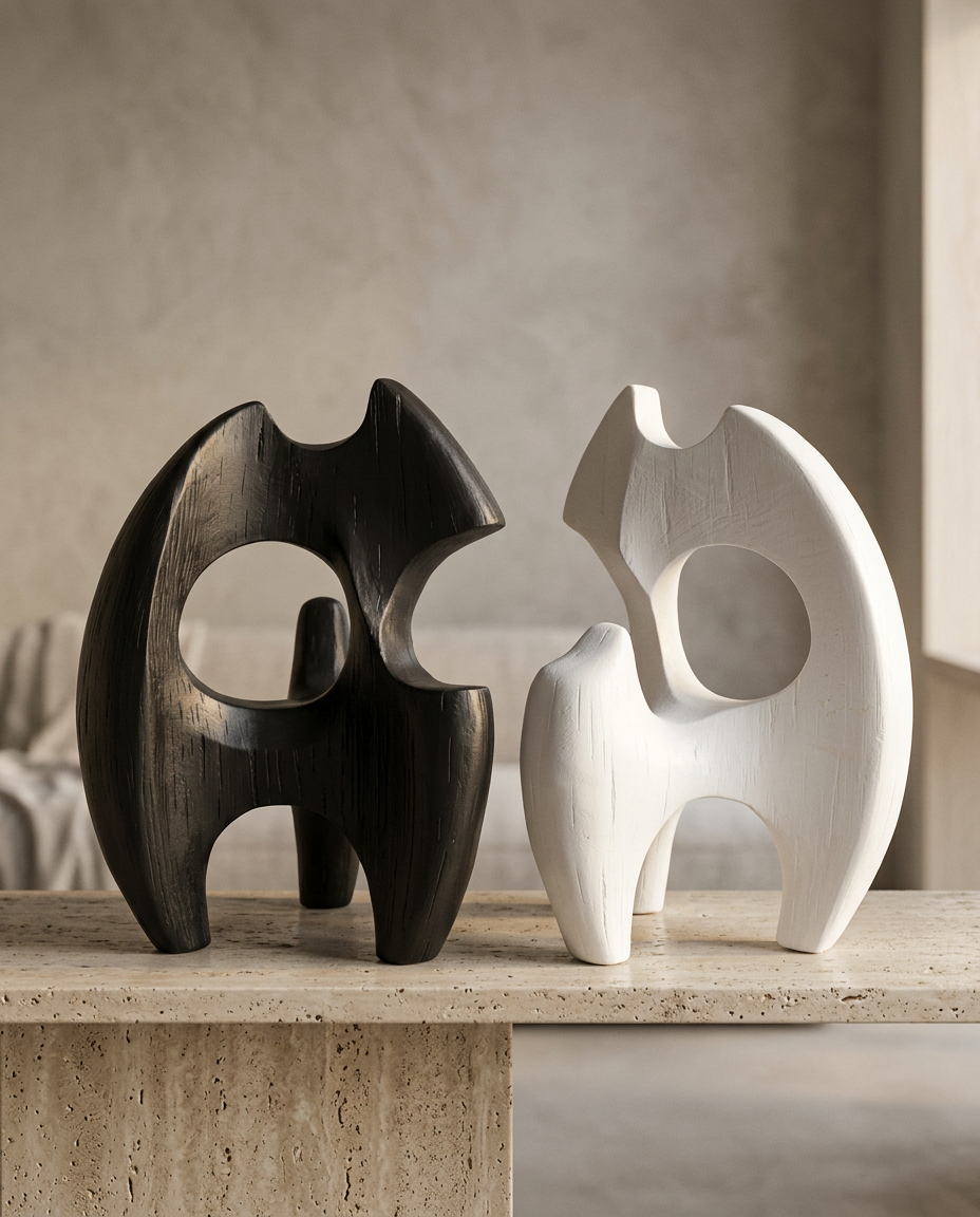 Abstract Sculptures, styled in a real interior setting