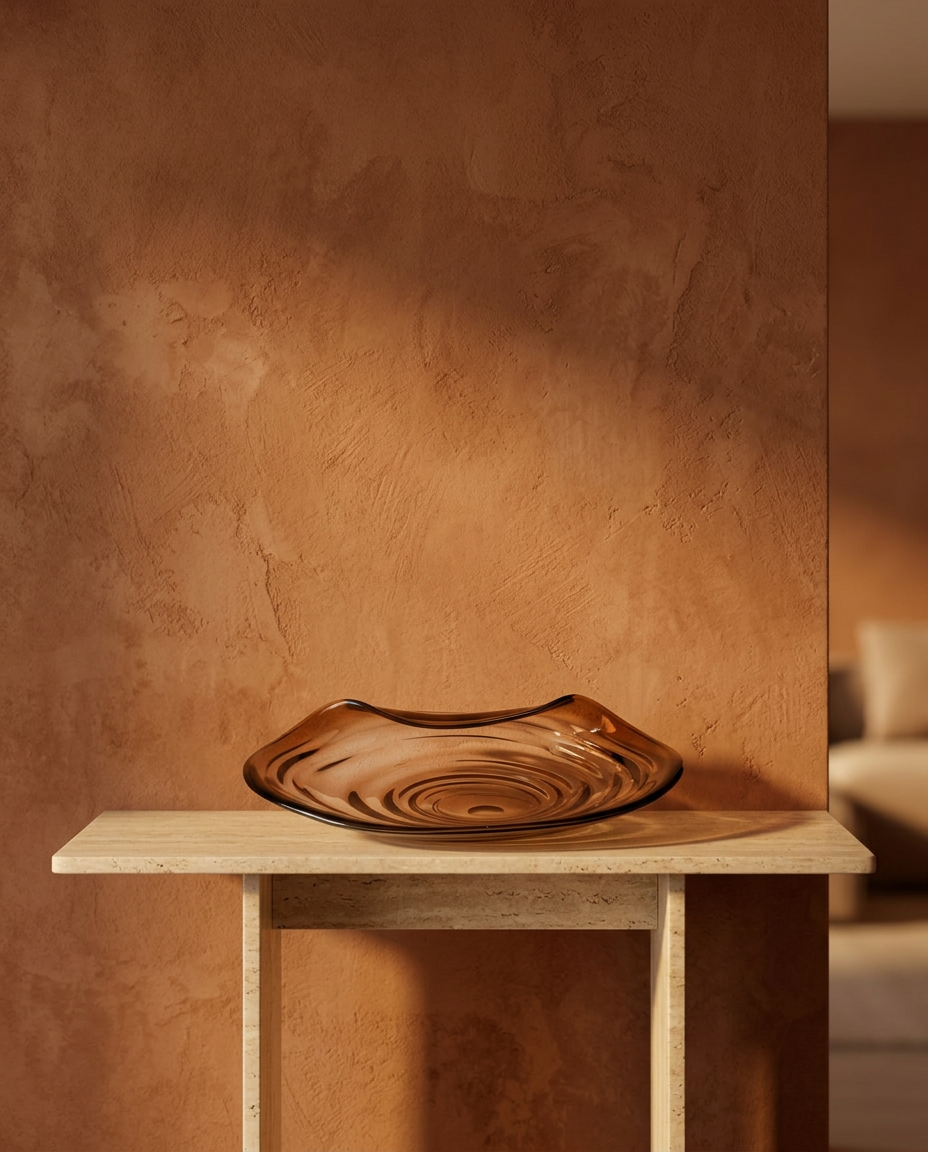 Amber Ripple Tray, styled in a real interior setting