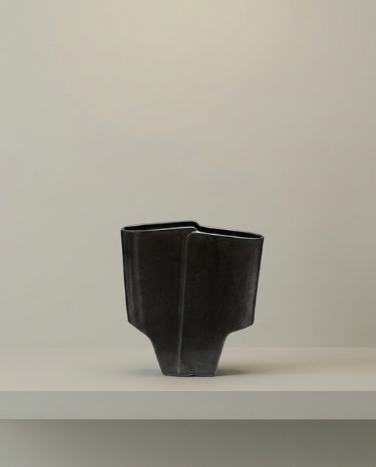 Angled Arch Vase, front view on neutral background