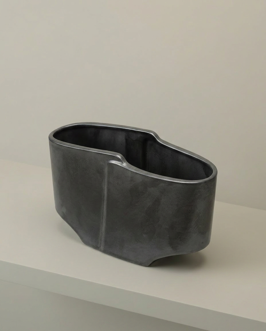 Angled Pour Vessel, elevated angle view