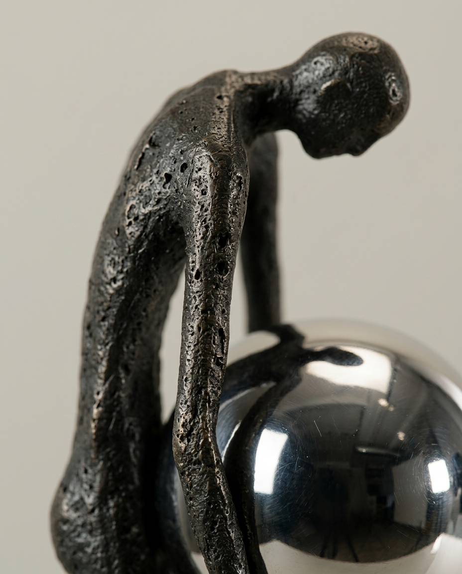 Atlas Sculpture, close-up detail showing texture and material
