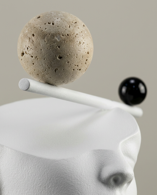 Balance Head Sculpture, close-up detail showing texture and material
