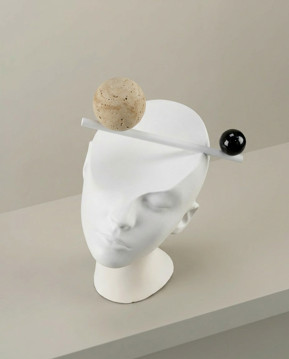 Balance Head Sculpture, elevated angle view