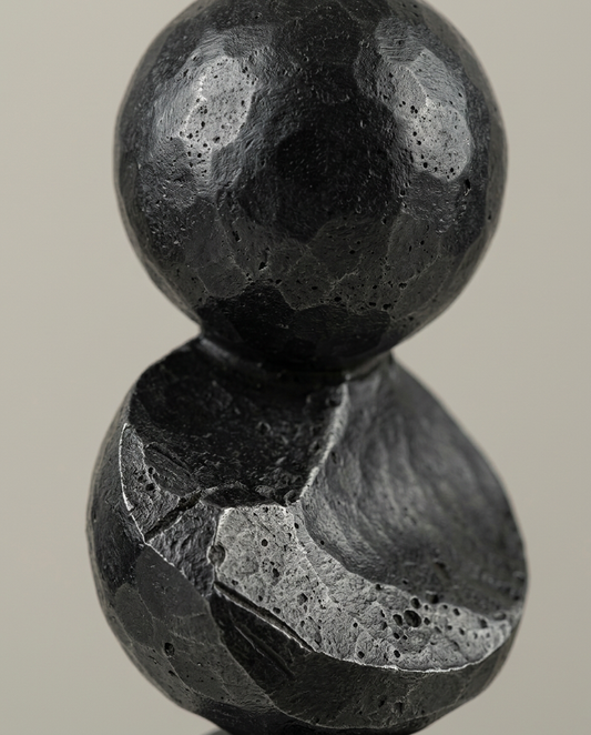 Balance Stack Sculpture, Short, close-up detail showing texture and material
