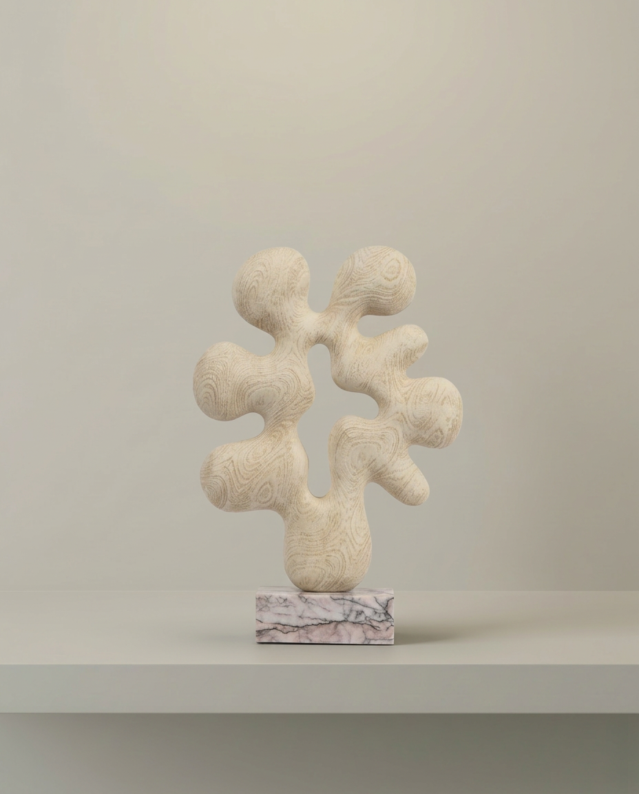 Bloom Sculpture, front view on neutral background