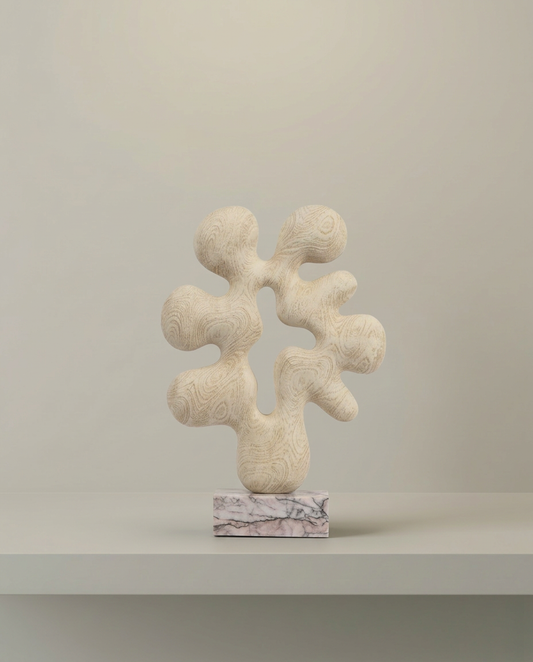 Bloom Sculpture, front view on neutral background