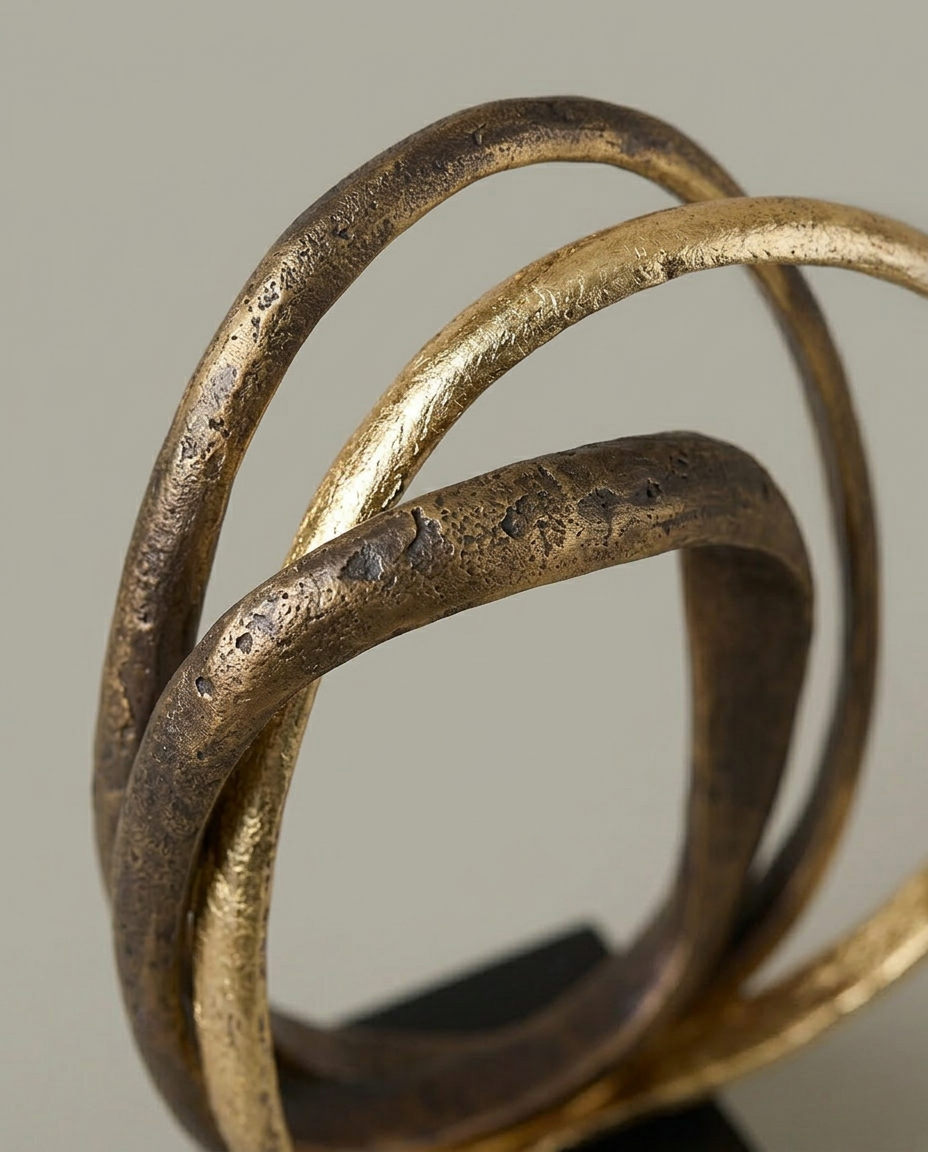 Brass Ring Sculpture, close-up detail showing texture and material