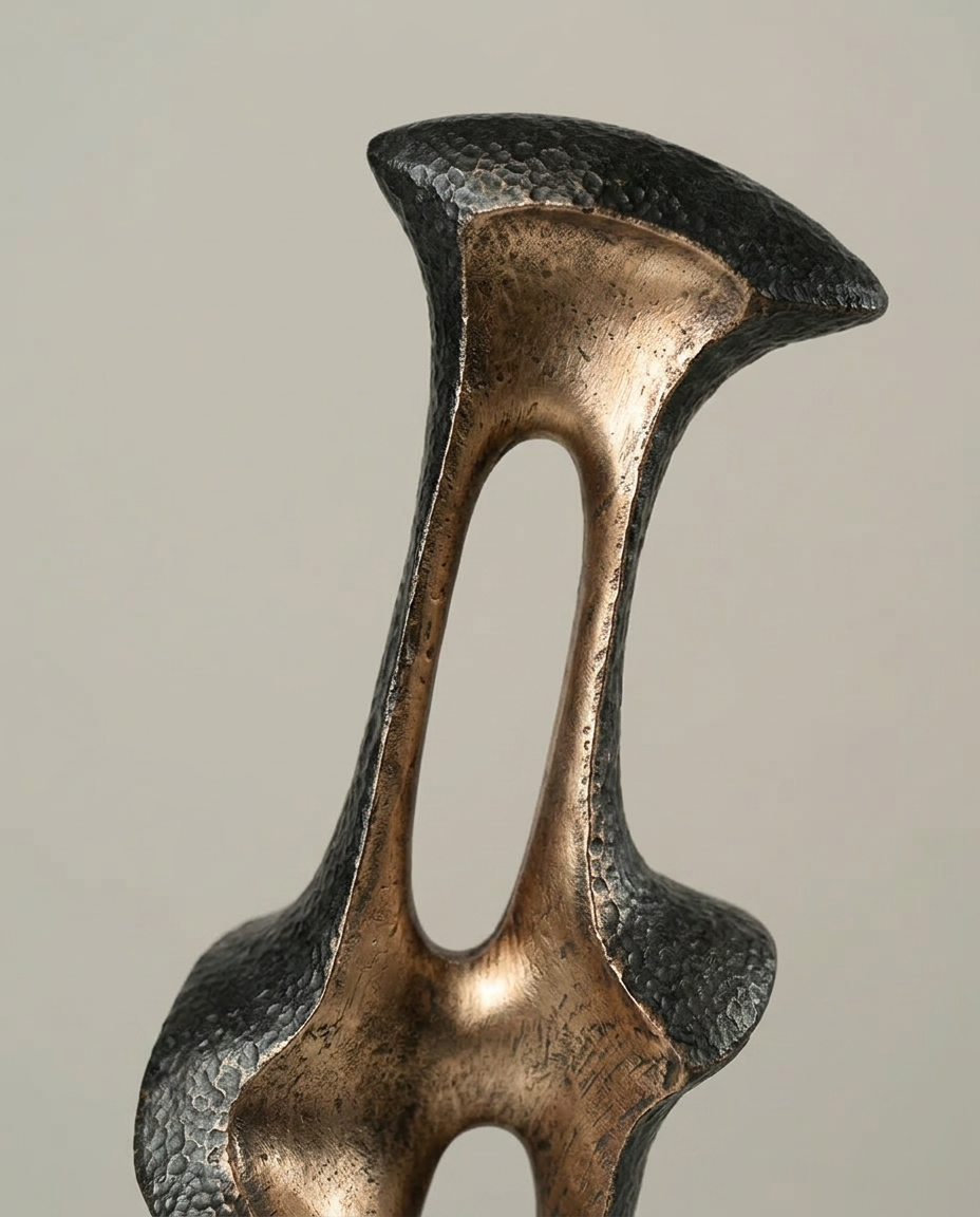 Bronze Flare Sculpture, close-up detail showing texture and material