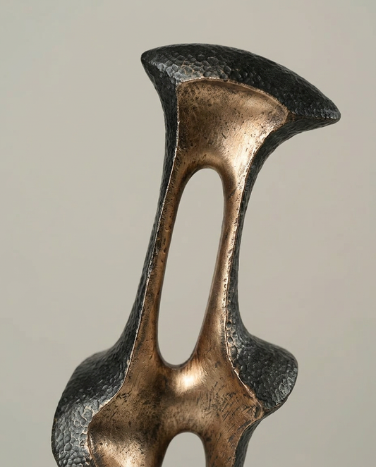 Bronze Flare Sculpture, close-up detail showing texture and material