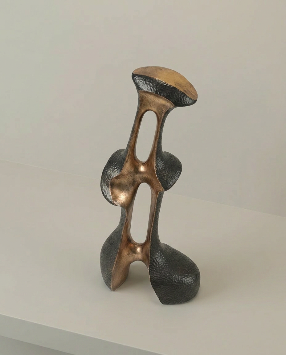 Bronze Flare Sculpture, elevated angle view