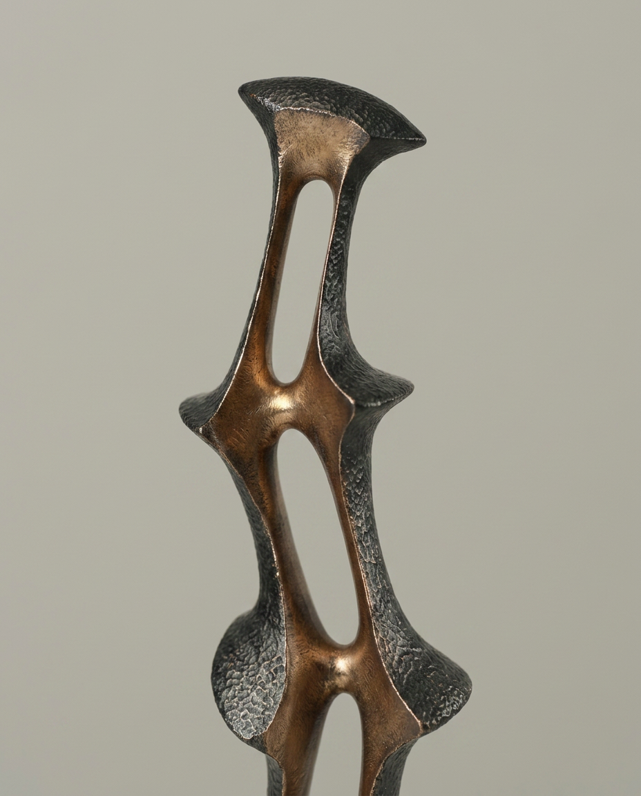 Bronze Tier Sculpture, close-up detail showing texture and material