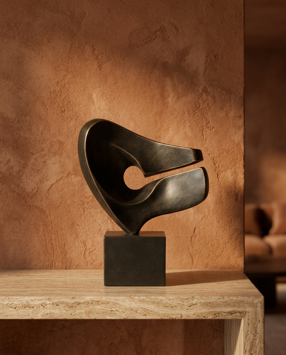 Bronze Wing Sculpture, styled in a real interior setting