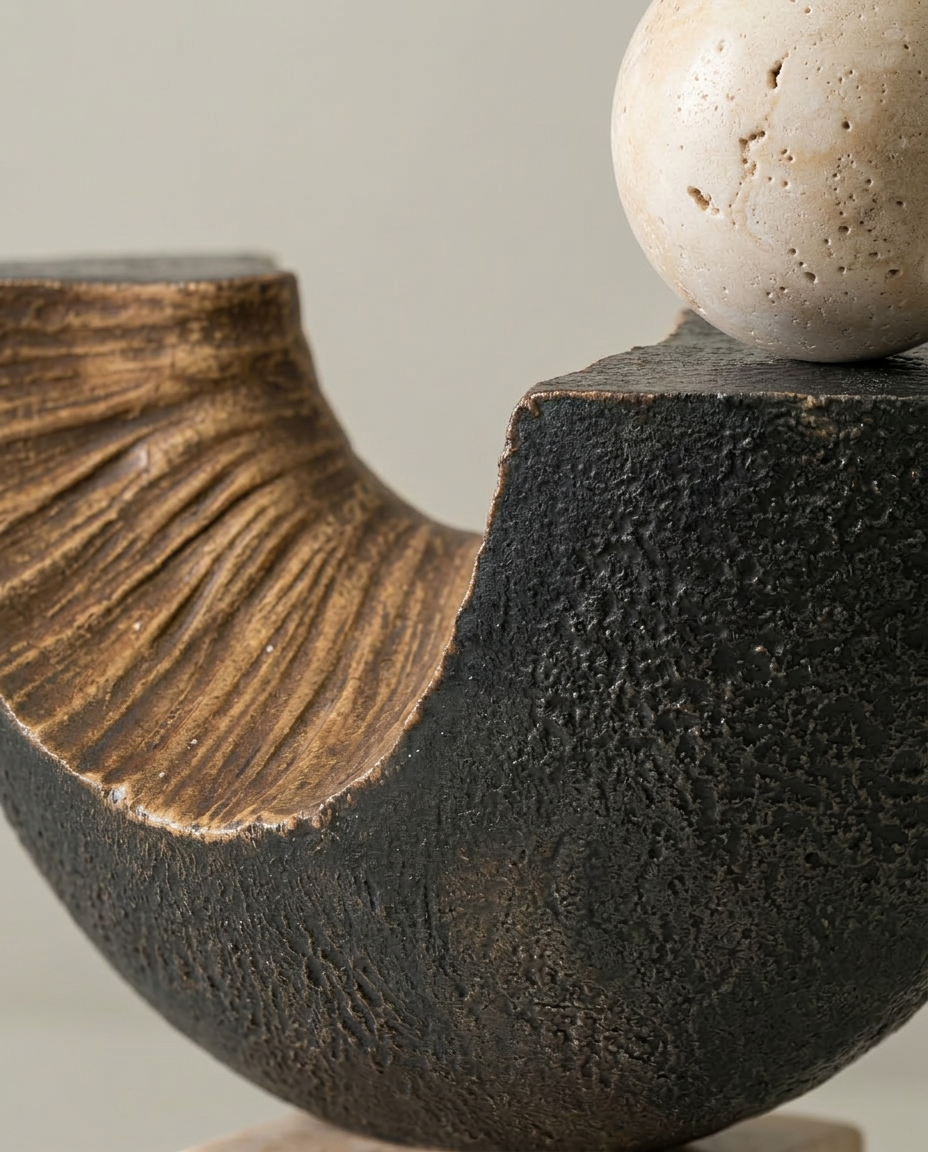 Bruni Balance Sculpture, close-up detail showing texture and material