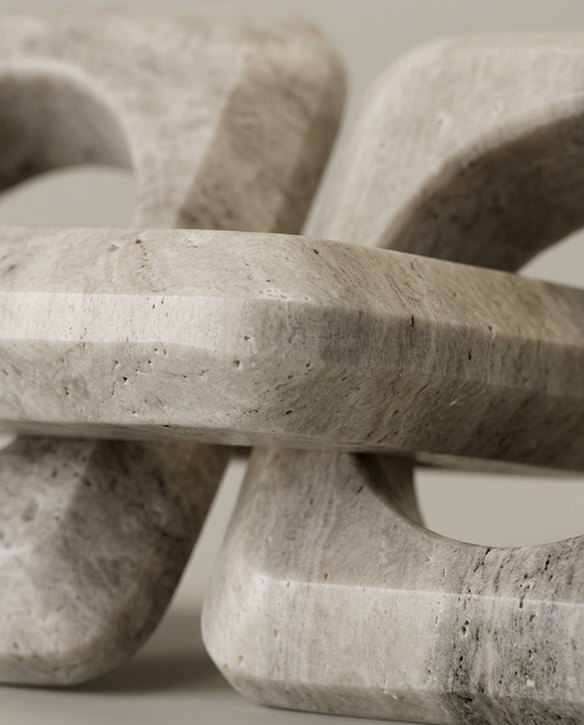 Chain Link Marble Ornament, close-up detail showing texture and material