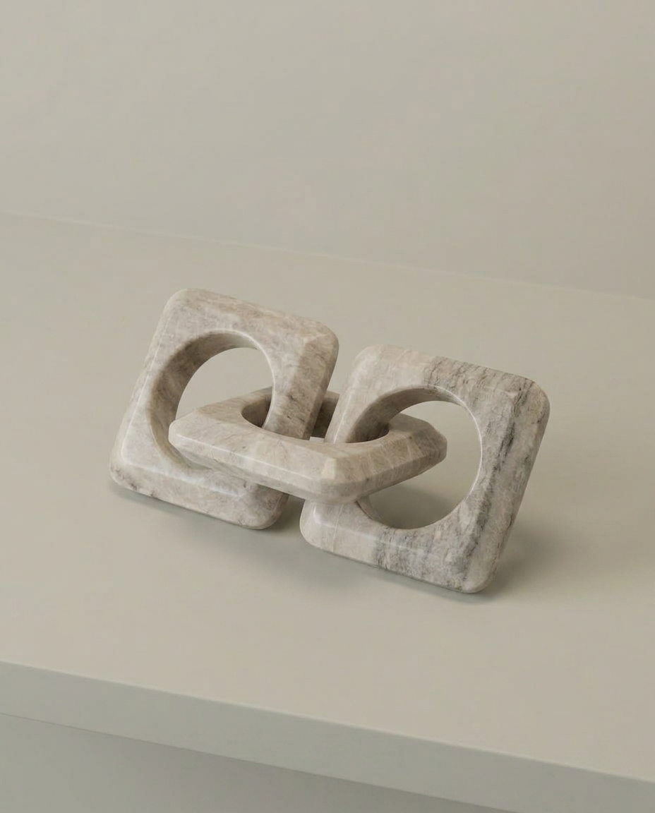 Chain Link Marble Ornament, elevated angle view
