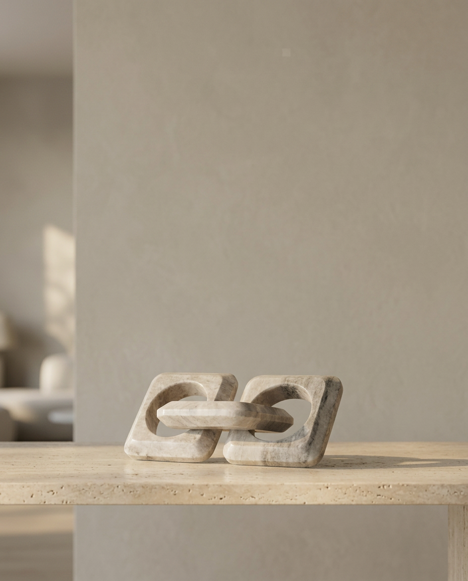 Chain Link Marble Ornament, styled in a real interior setting