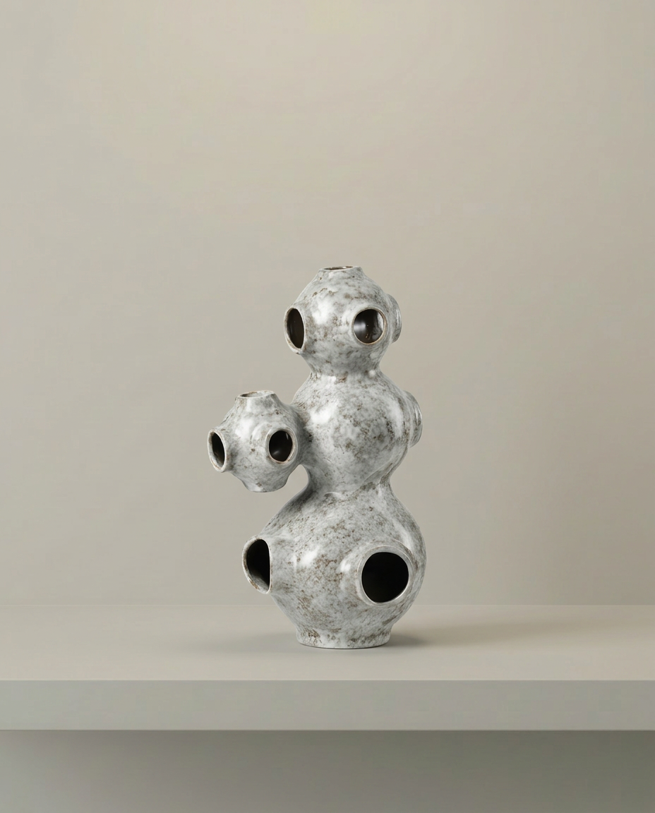 Cluster Bubble Vase, front view on neutral background