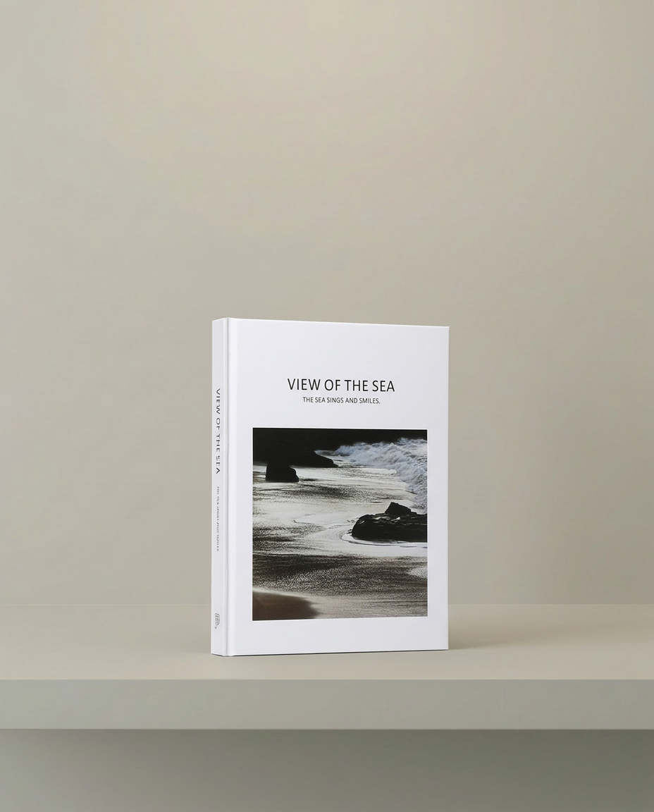 Coastal View Book, front view on neutral background
