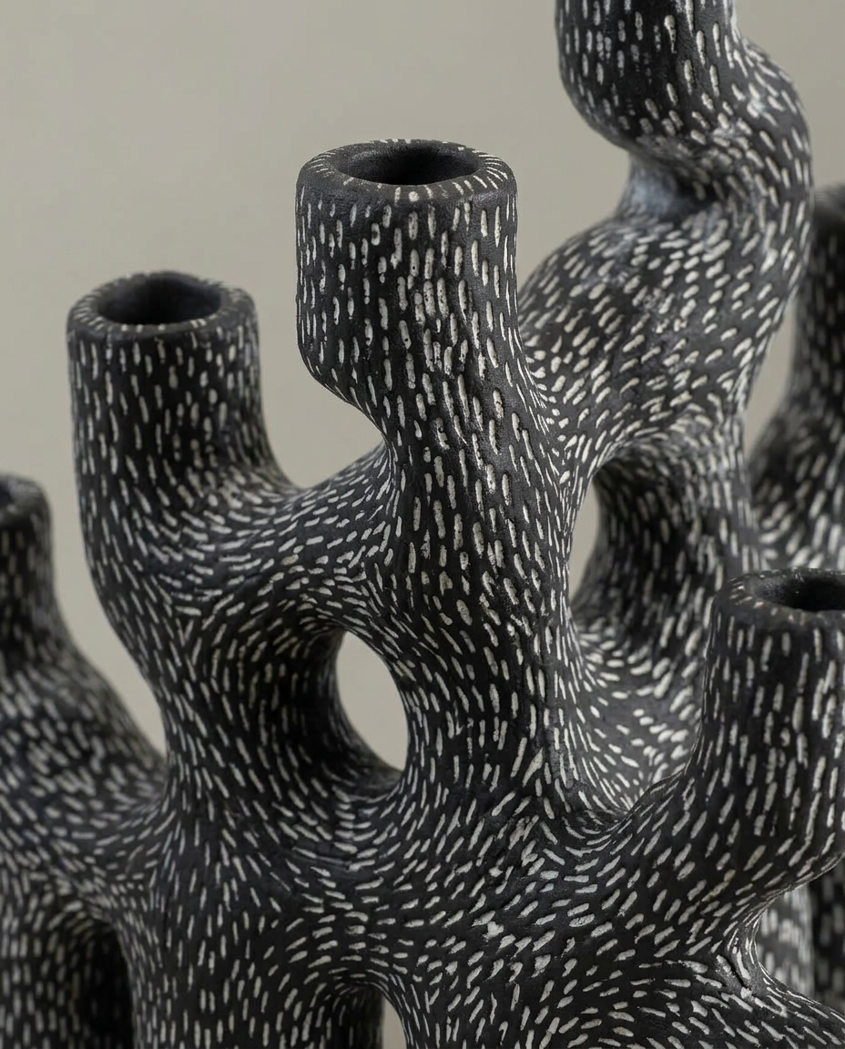 Coral Candle Holder, close-up detail showing texture and material