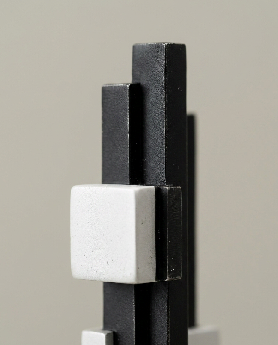Cube Tower Sculpture, close-up detail showing texture and material