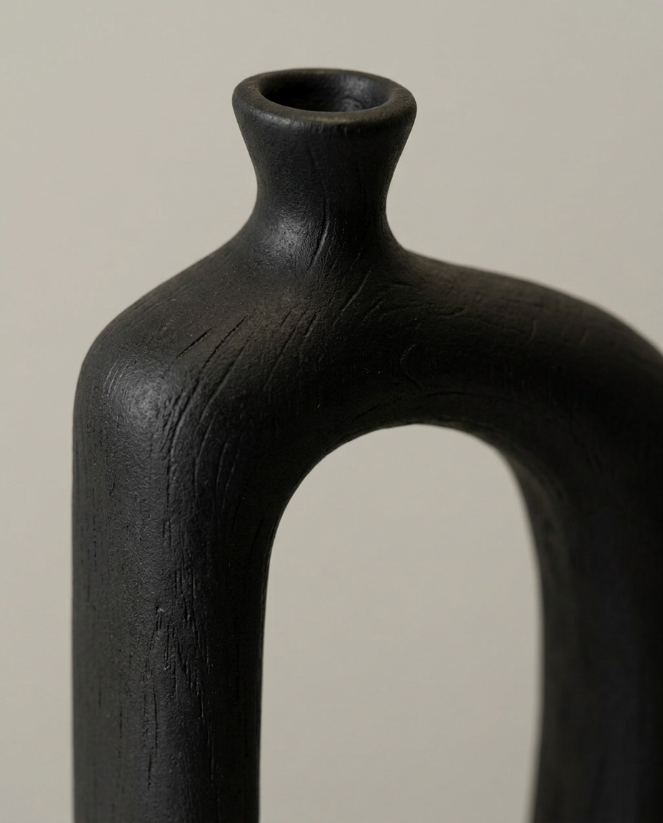 Cut Arch Vase, close-up detail showing texture and material