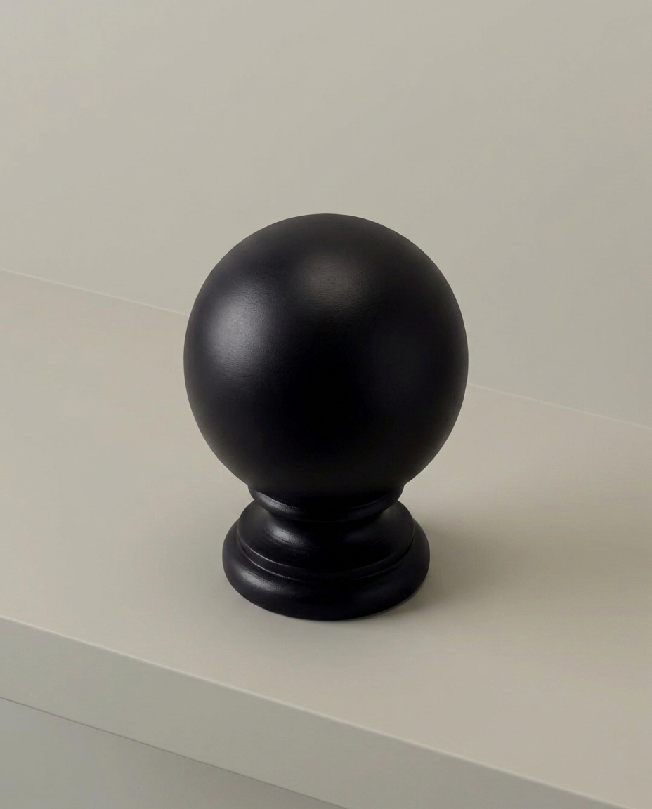 Dark Orb Sculpture, elevated angle view