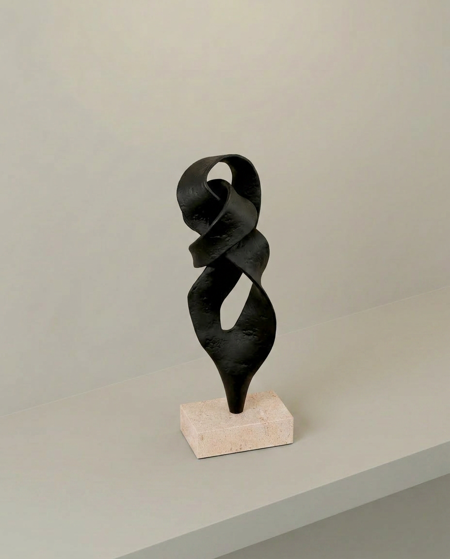 Dark Twist Sculpture, elevated angle view