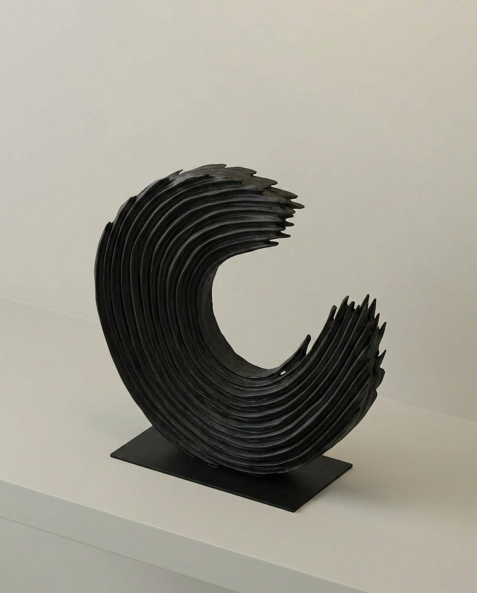 Dark Wave Sculpture, elevated angle view