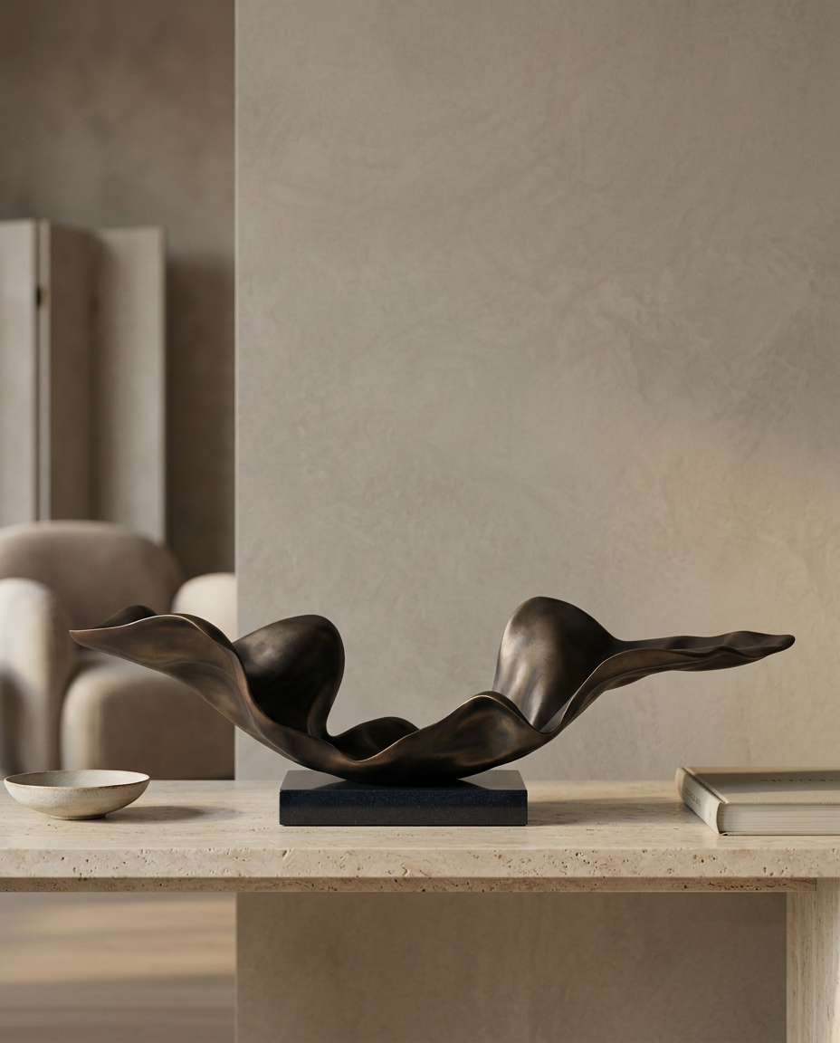 Dark Wing Sculpture, styled in a real interior setting