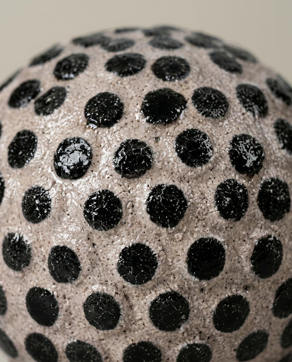 Dimple Sphere, Large, close-up detail showing texture and material