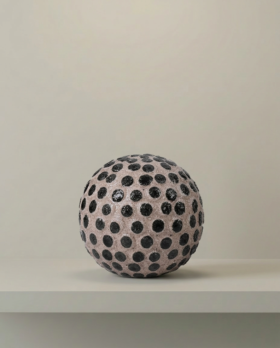 Dimple Sphere, Large, front view on neutral background
