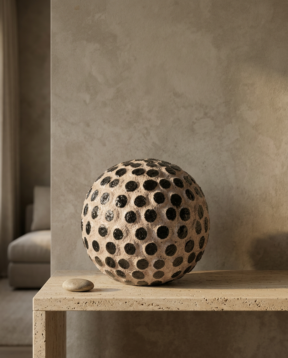Dimple Sphere, Large, styled in a real interior setting