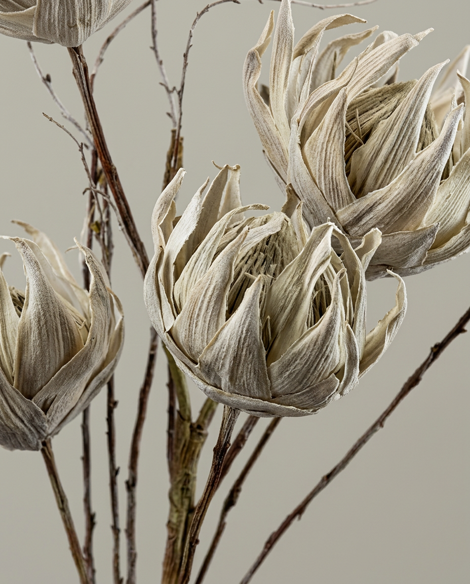 Dried Bloom Stem, close-up detail showing texture and material