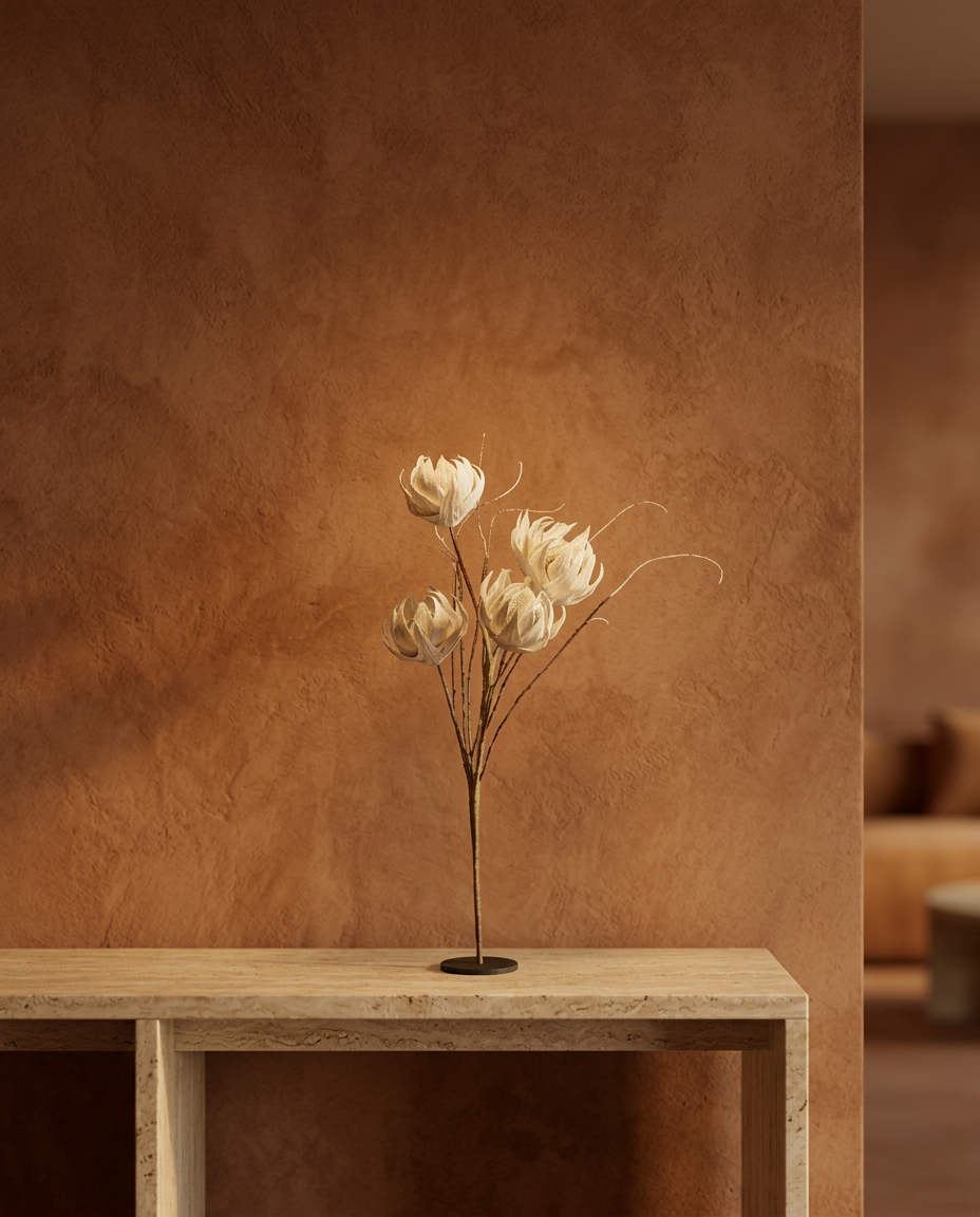 Dried Bloom Stem, styled in a real interior setting