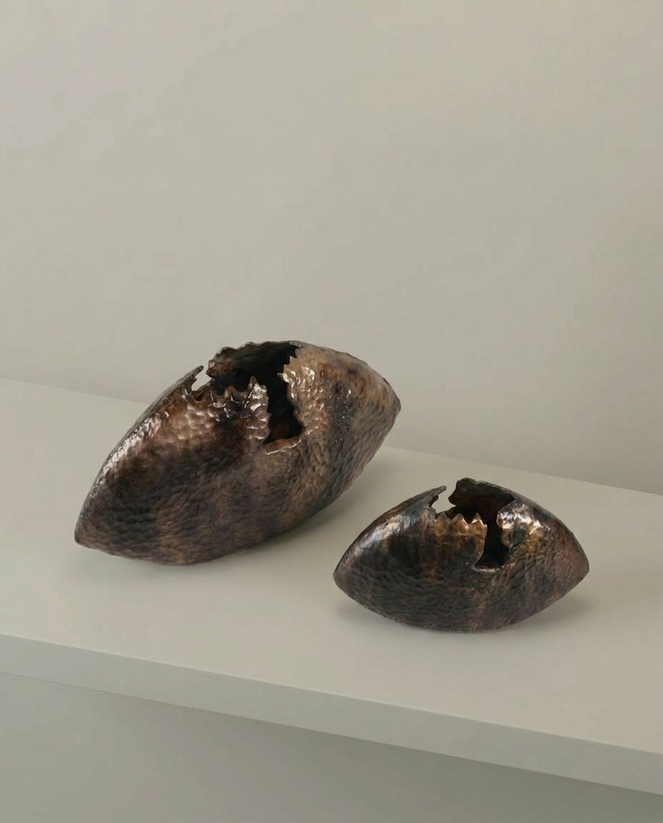 Eroded Vessels, Set of 2, elevated angle view