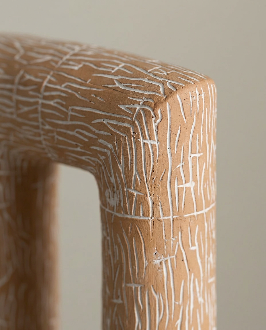 Etched Arch Sculpture, close-up detail showing texture and material