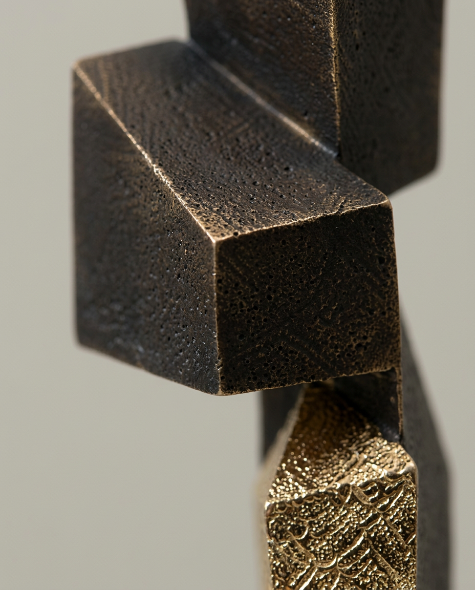 Faceted Stack Sculpture, close-up detail showing texture and material