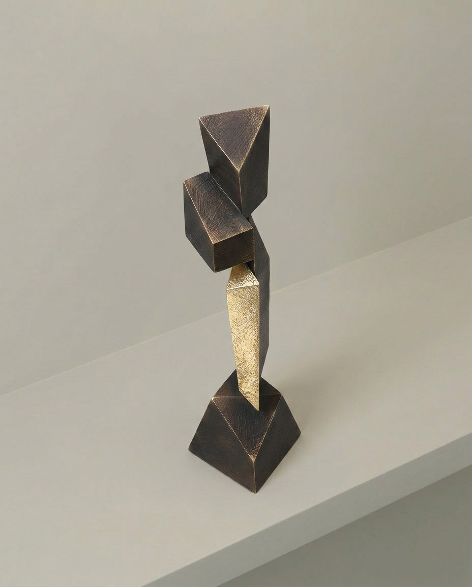 Faceted Stack Sculpture, elevated angle view