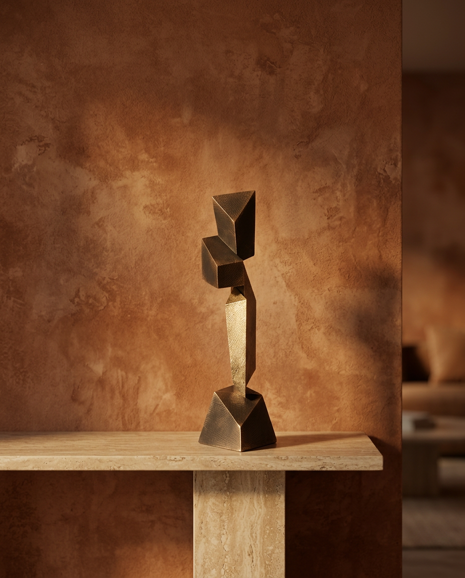 Faceted Stack Sculpture, styled in a real interior setting