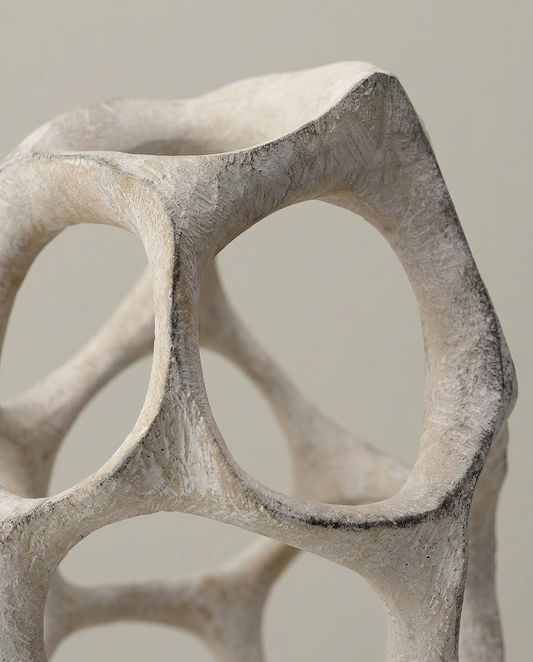 Faceted Tower Sculpture, close-up detail showing texture and material