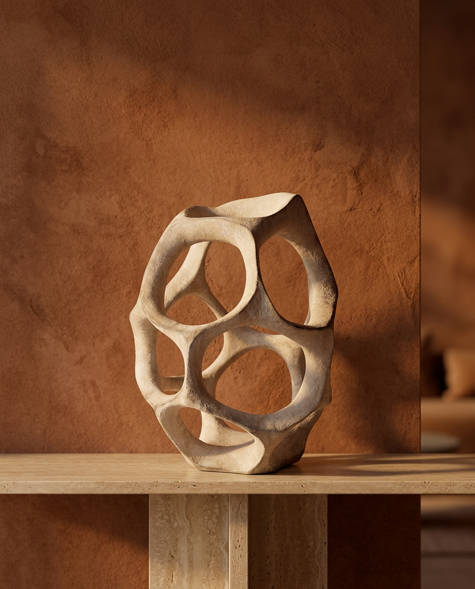 Faceted Tower Sculpture, styled in a real interior setting
