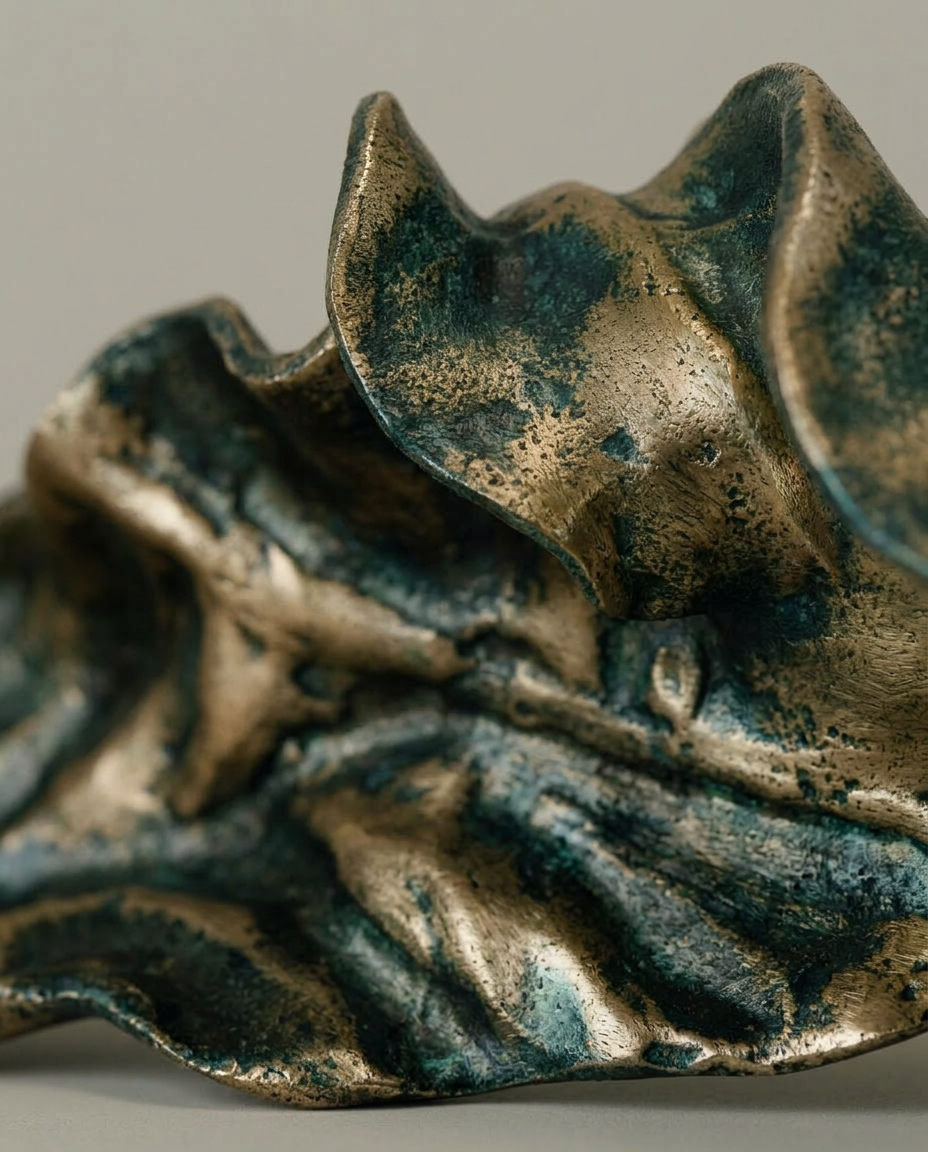 Fallen Leaf Ornament, Patina, close-up detail showing texture and material