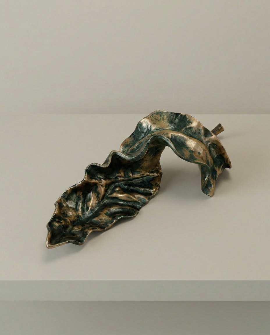 Fallen Leaf Ornament, Patina, elevated angle view