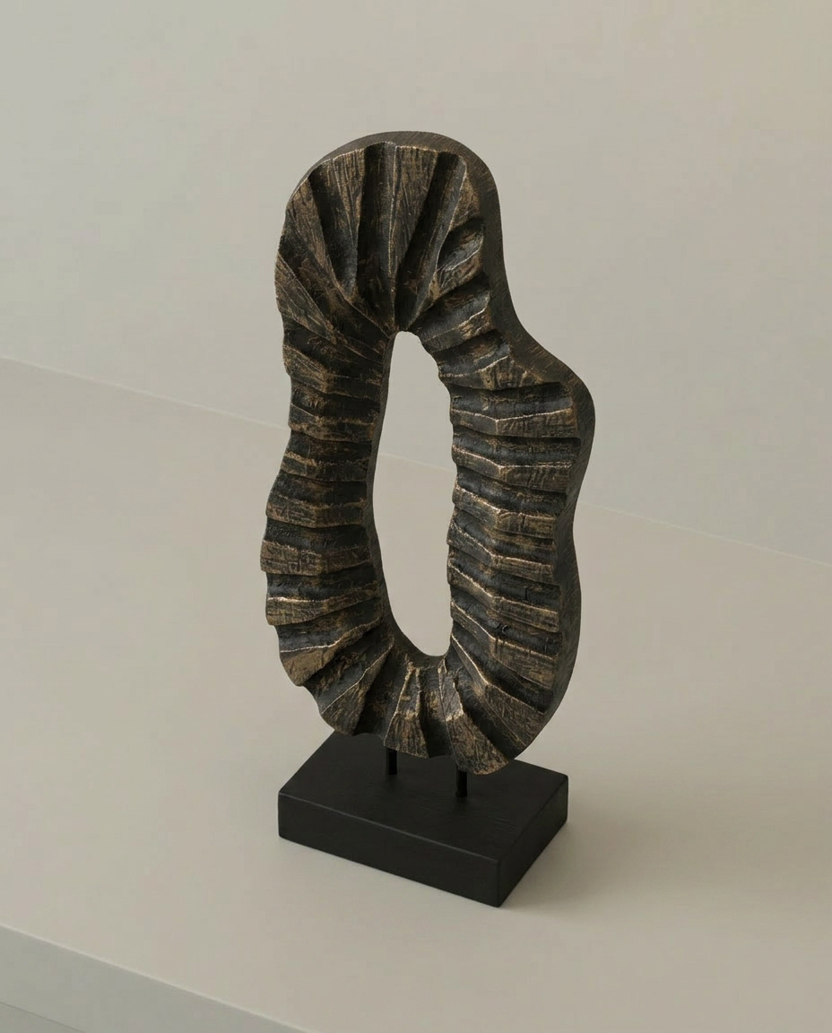 Fluid Bronze Sculpture, elevated angle view