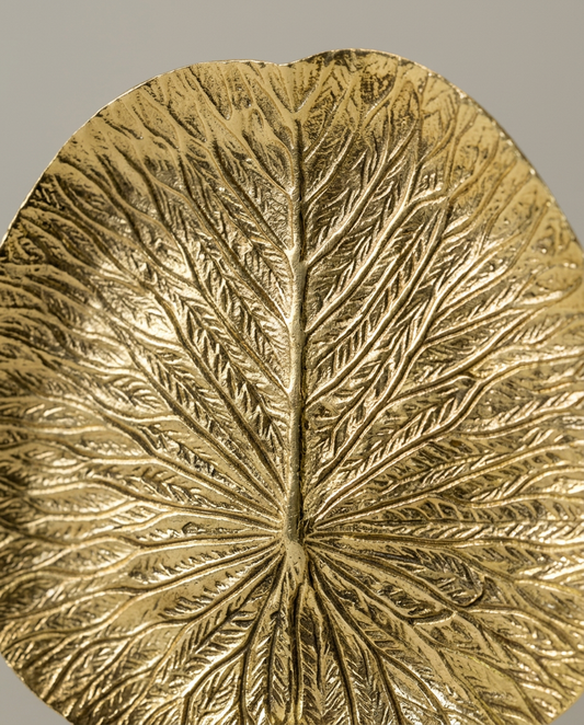 Gold Lotus Leaf Ornament, close-up detail showing texture and material